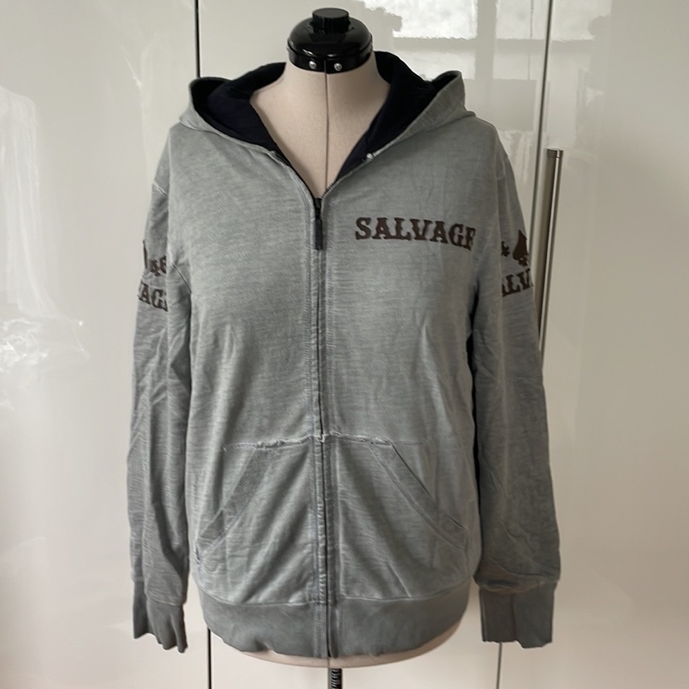Salvage Seek & Destroy Hoodie w/front zipper in Gray/Brown Size-XL NWT